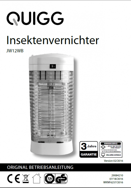 Bedienungsanleitung / JW12WB rund