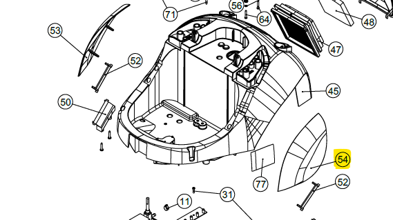 E069 / Verschlusskappe / rechts / J91325 (J19325) (39877)